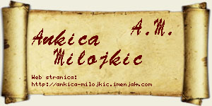 Ankica Milojkić vizit kartica